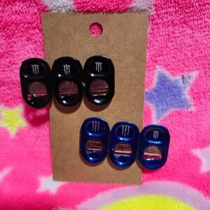 Black and Dark Blue Monster Tab Hair Clip Set